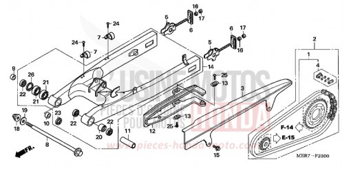 SWINGARM (CBF600S6/SA6/N6/NA6) CBF600SA6 de 2006